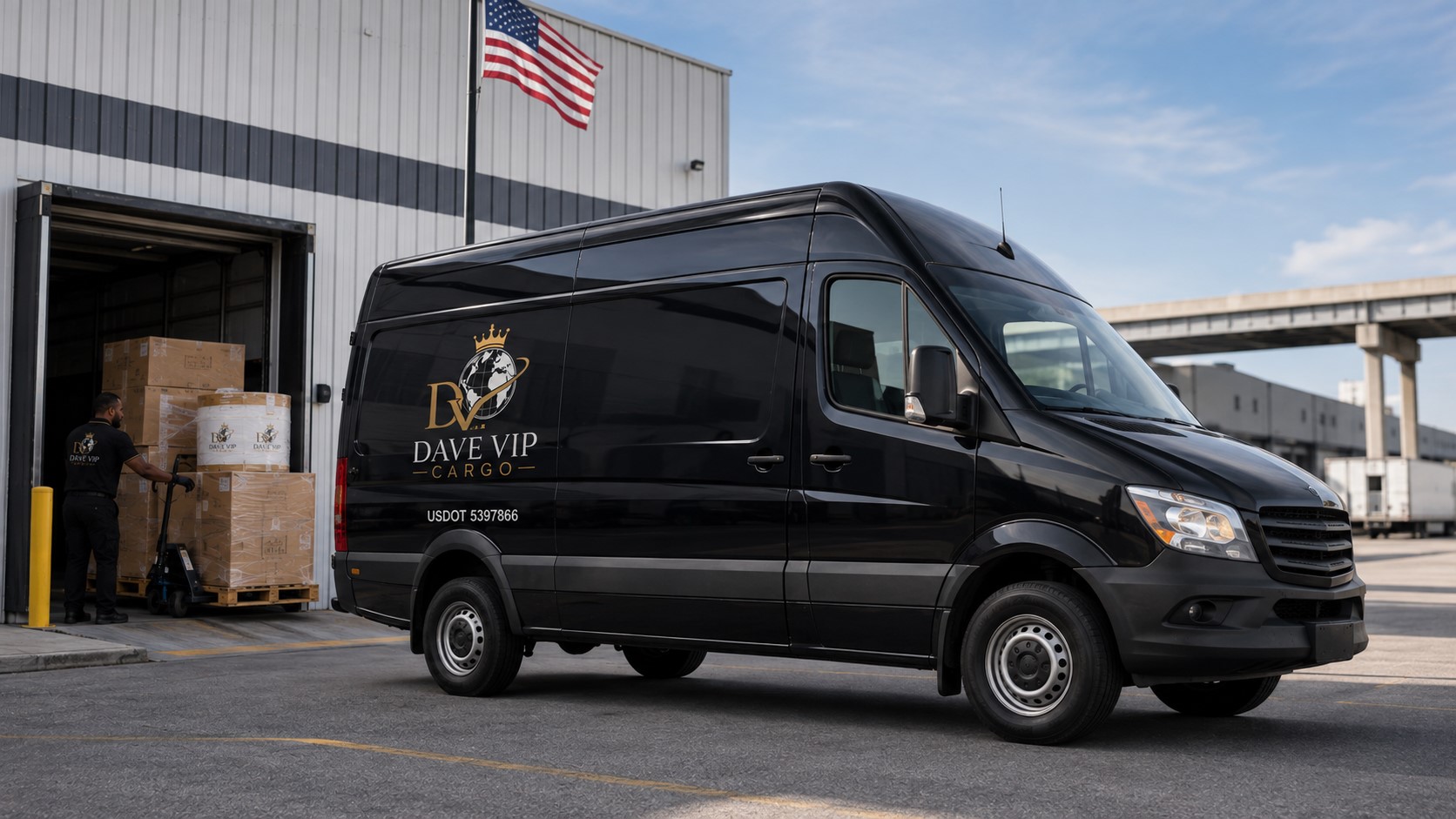 Chargement du camion Cargo Van à notre entrepôt