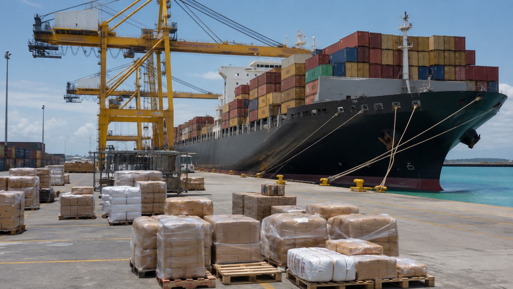 Chargement du navire pour l'expédition maritime