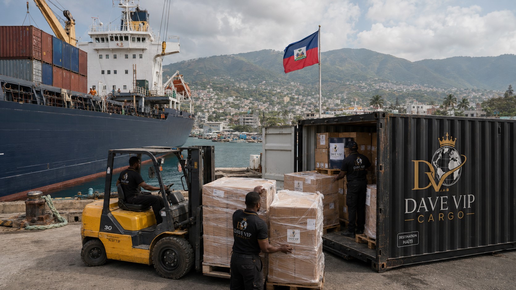 Arrivée du conteneur à destination